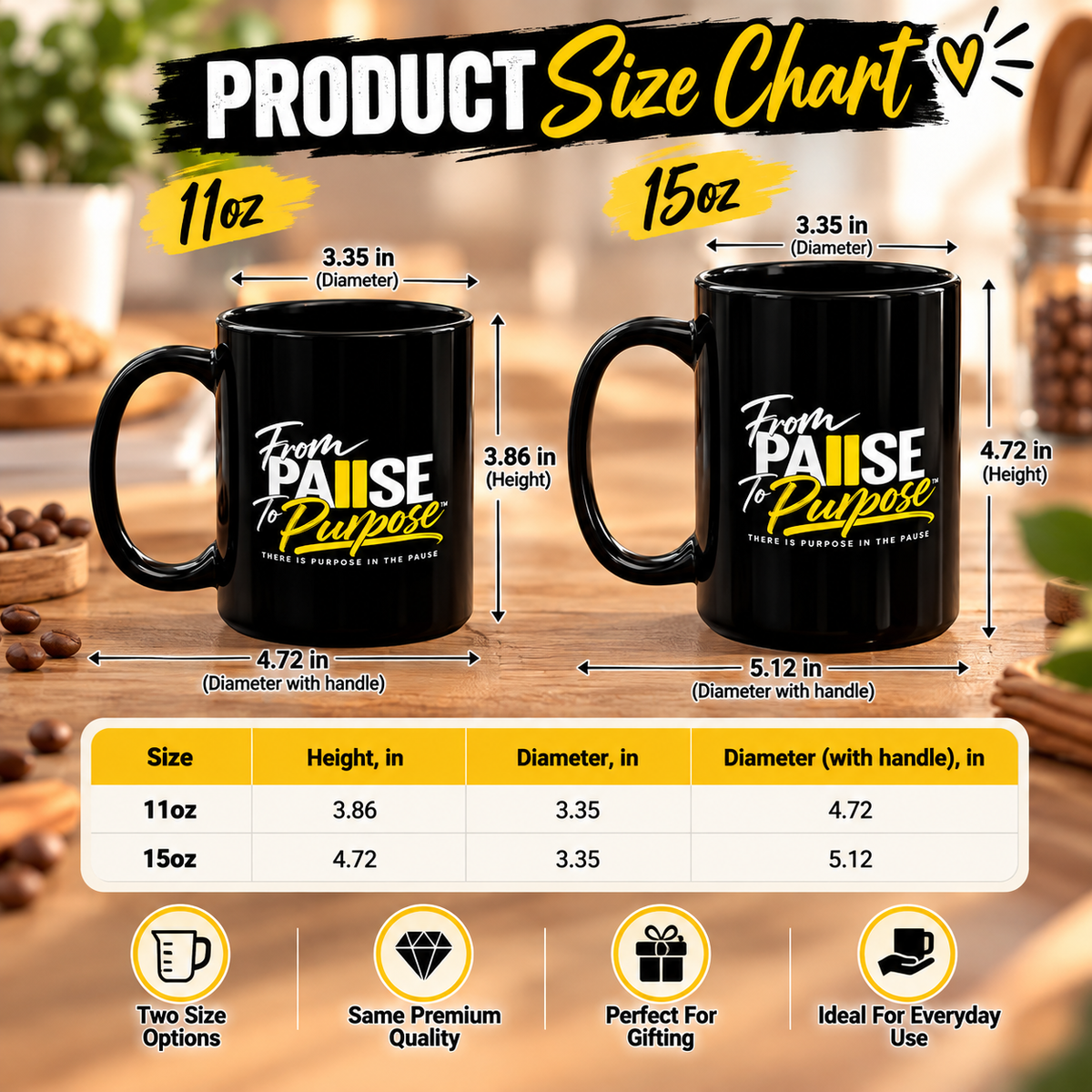 From Pause to Purpose Black Mug