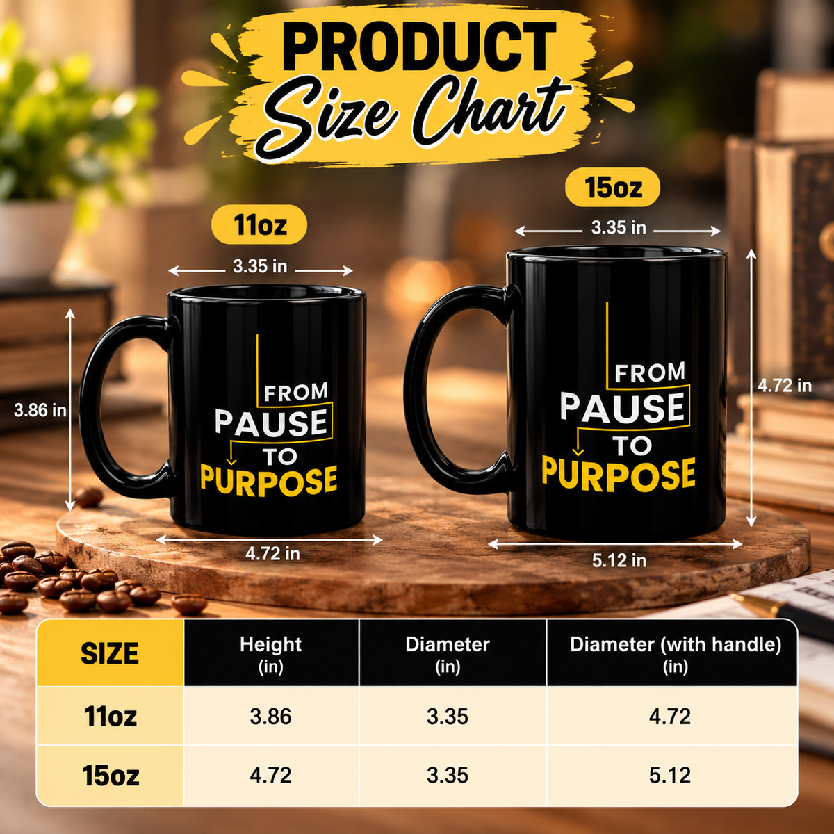 From Pause to Purpose Black Mug