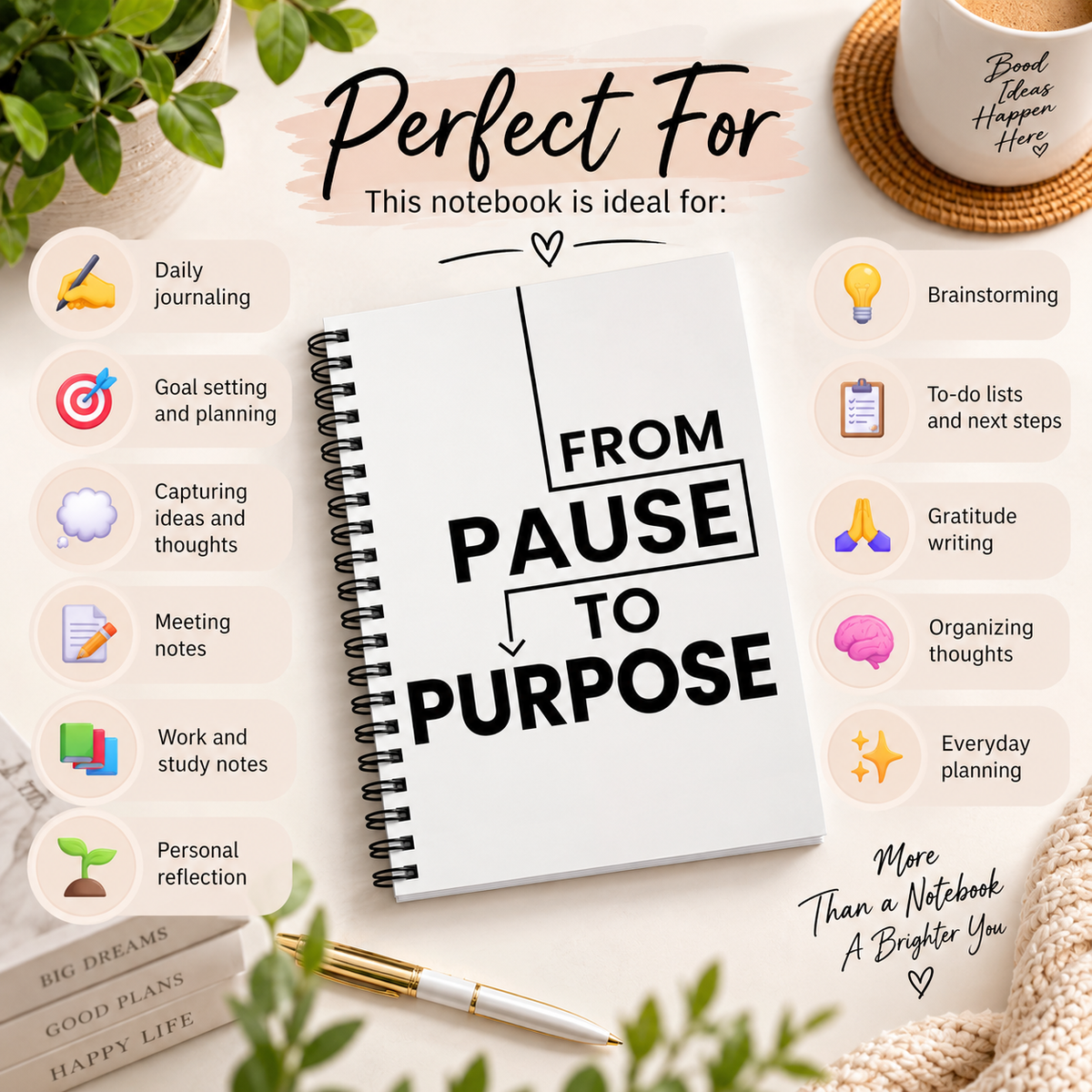 From Pause to Purpose Spiral Notebook