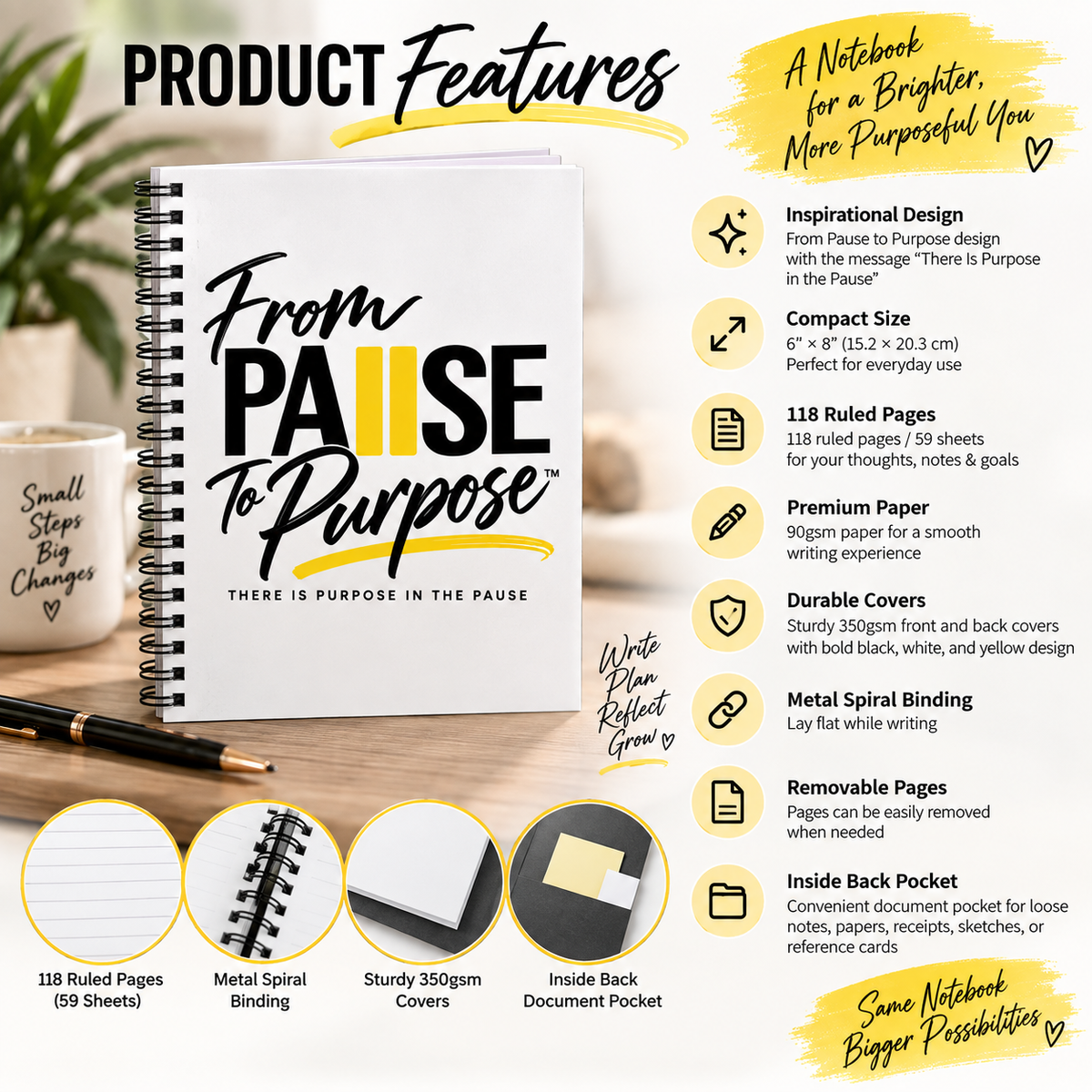 From Pause to Purpose Spiral Notebook