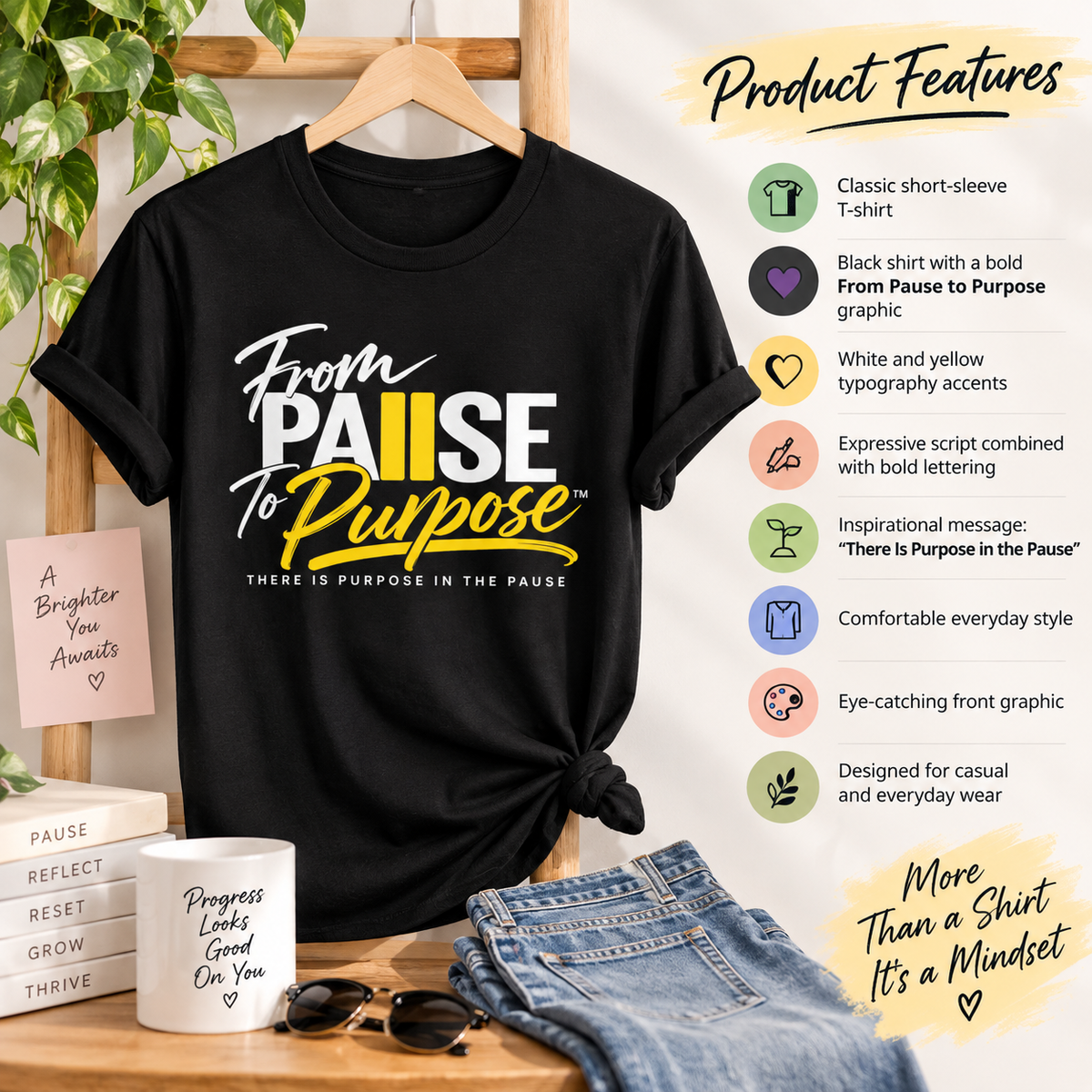 From Pause to Purpose Graphic T-Shirt