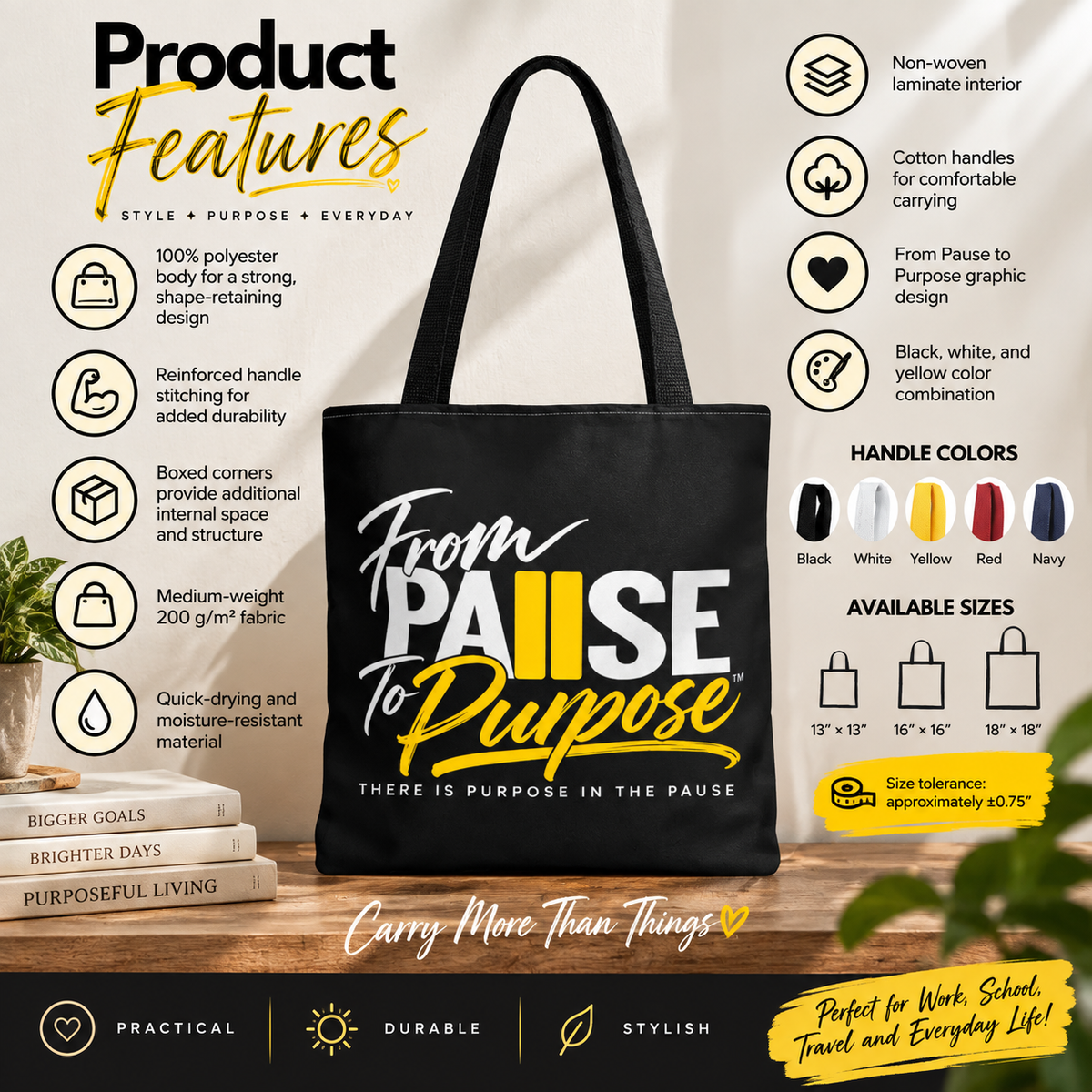 From Pause to Purpose Tote Bag