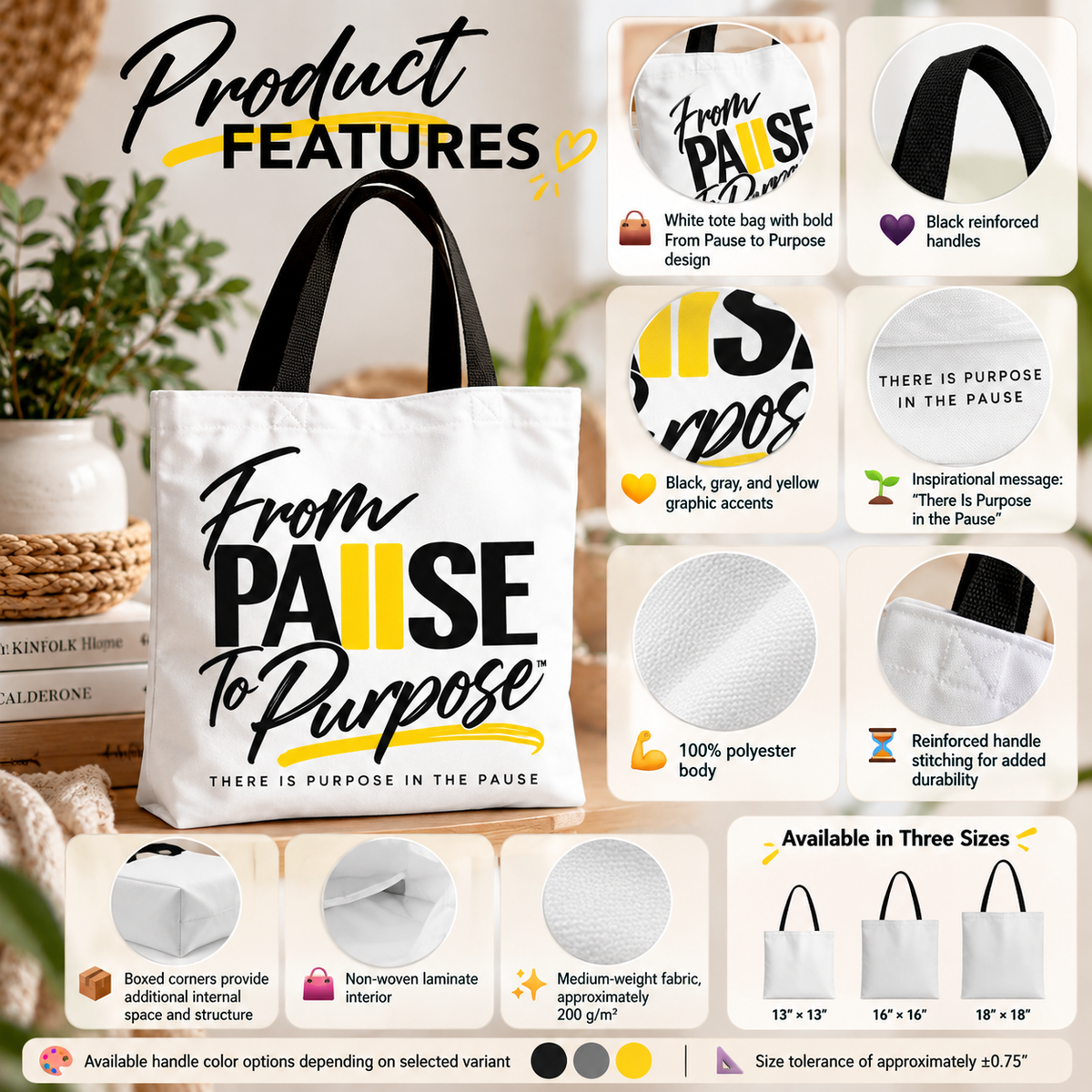 From Pause to Purpose Tote Bag