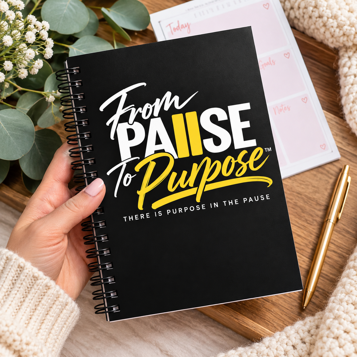 From Pause to Purpose Black Notebook