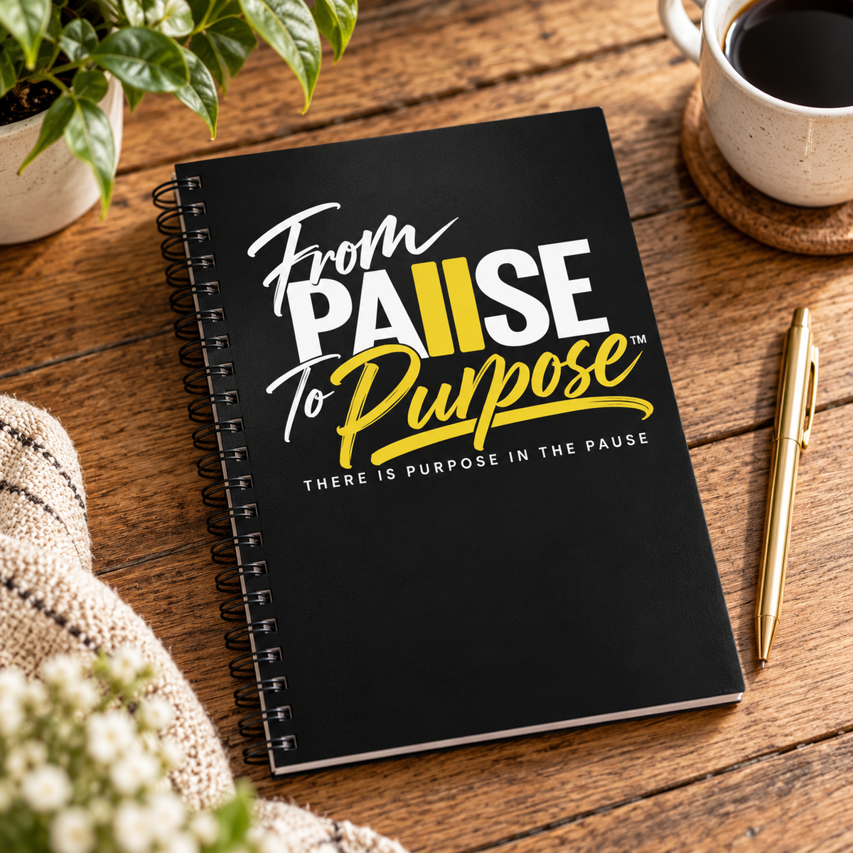 From Pause to Purpose Black Notebook