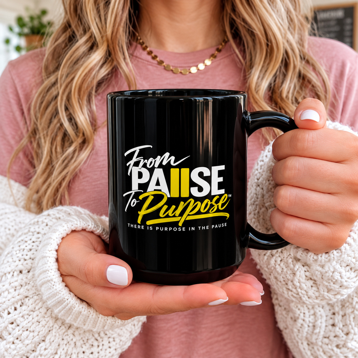 From Pause to Purpose Black Mug