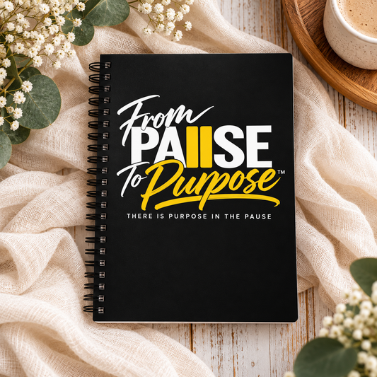 From Pause to Purpose Black Spiral Notebook