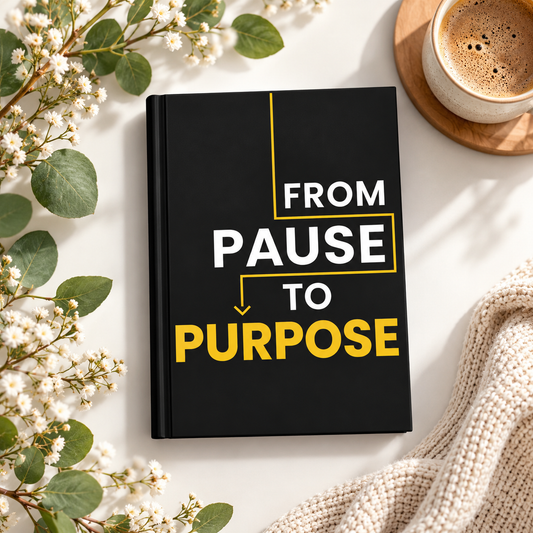 From Pause to Purpose Black Hardcover Journal