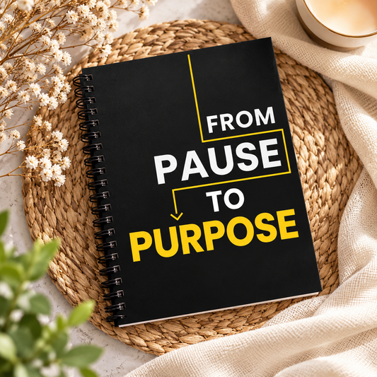 From Pause to Purpose Black Spiral Notebook